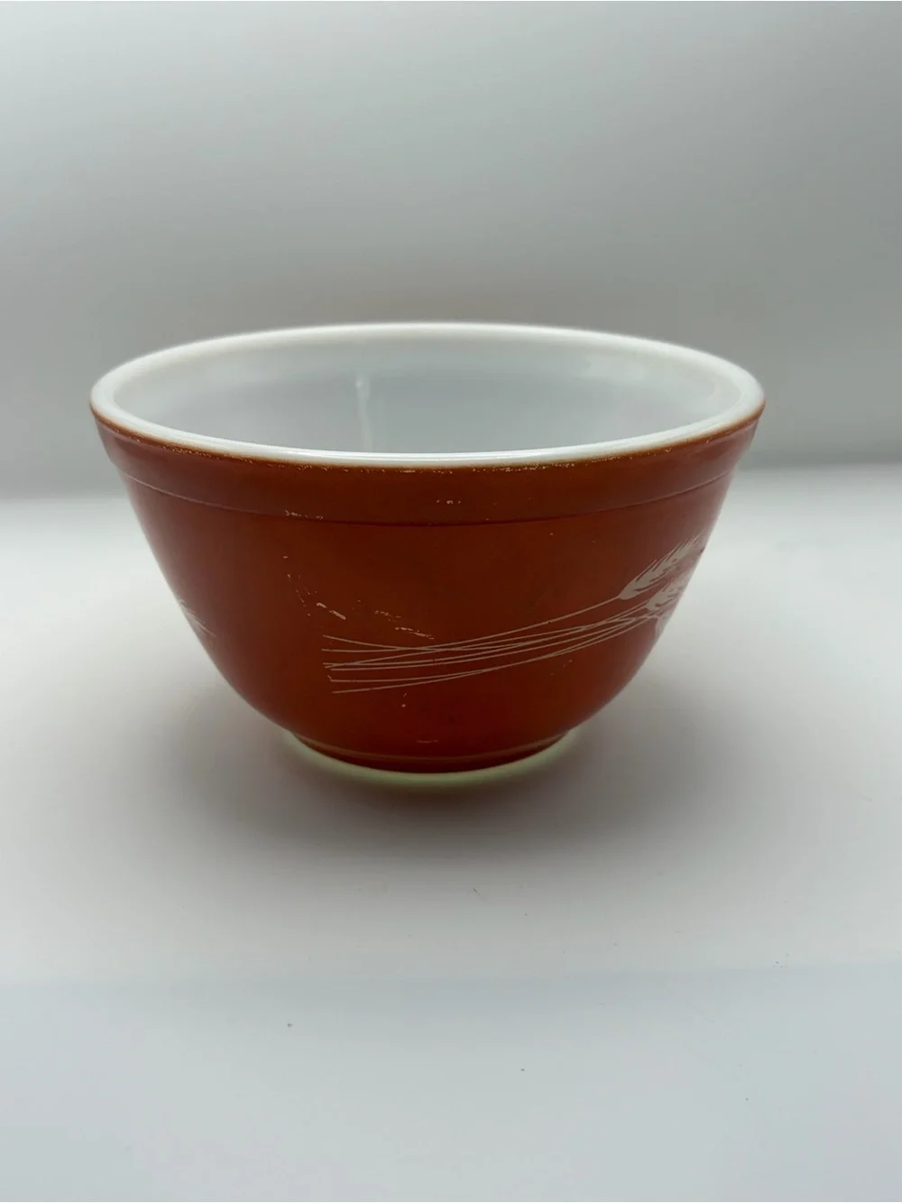 Vintage Pyrex 401 Autumn Harvest Wheat Orange Mixing Bowl 750ml USA Milk Glass